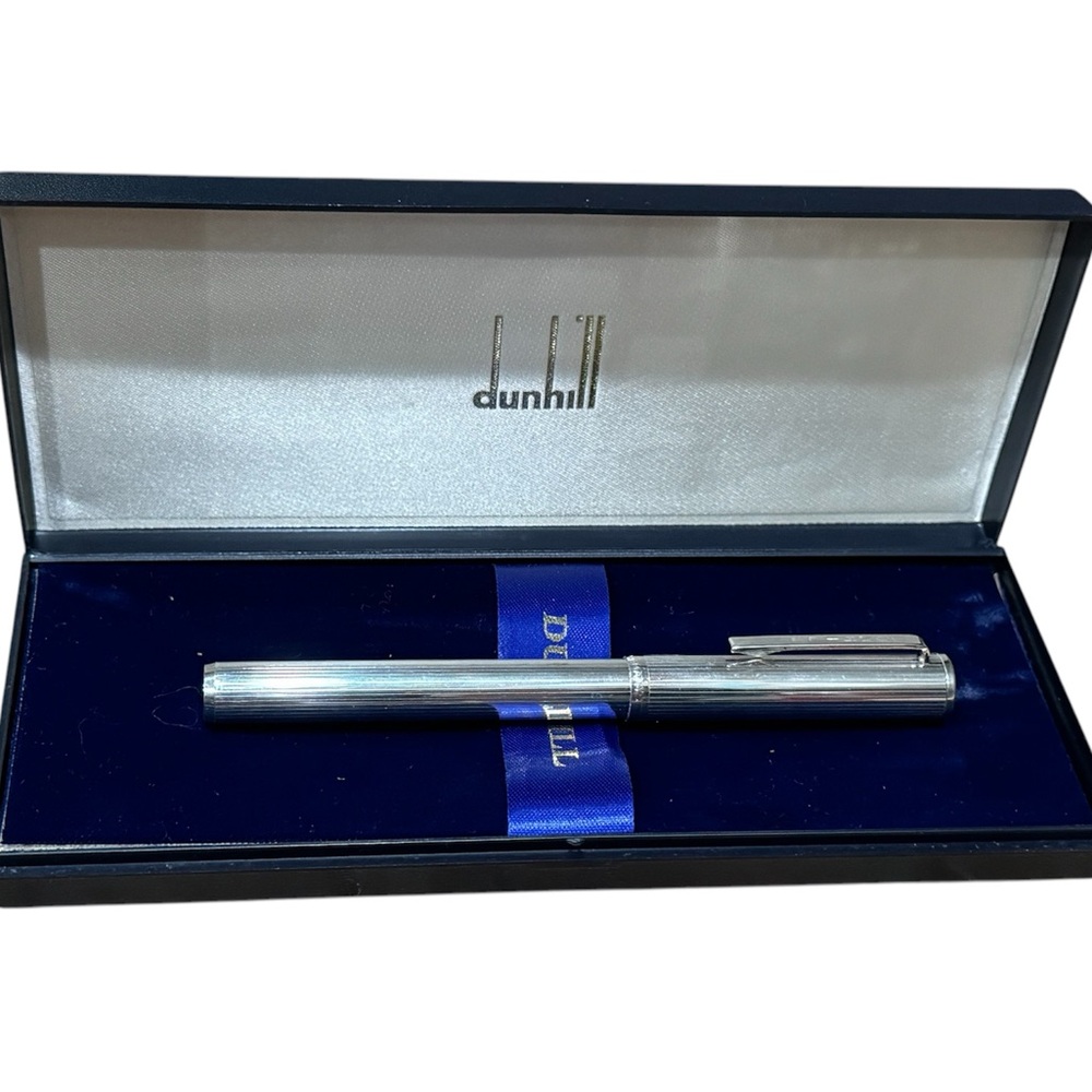 Dunhill Vintage Sterling Silver Pen in Box